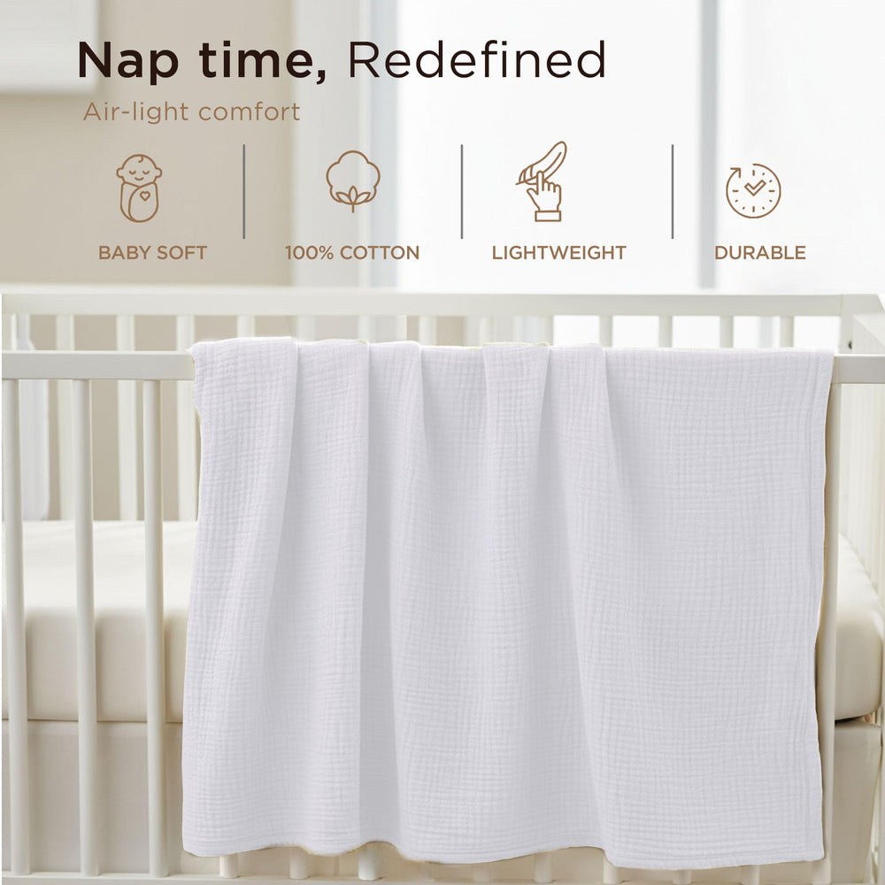 Threadmill Muslin Baby Blanket in neutral-design suitable for any nursery