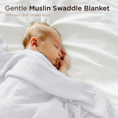 Threadmill Muslin Baby Blanket highlights soft-texture fabric for cozy snuggles