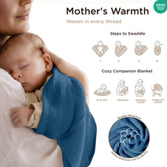Threadmill Muslin Blanket large 41x37 inch size for snug wraps.