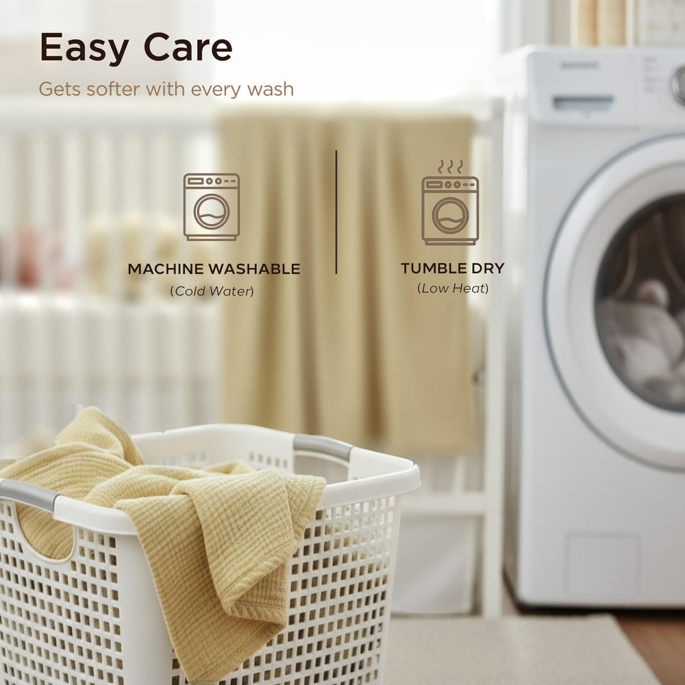 Threadmill Muslin Blanket remains breathable and durable, softening with each wash for everyday use.