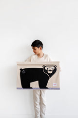 Three Sprouts collapsible toy chest folded for compact storage.