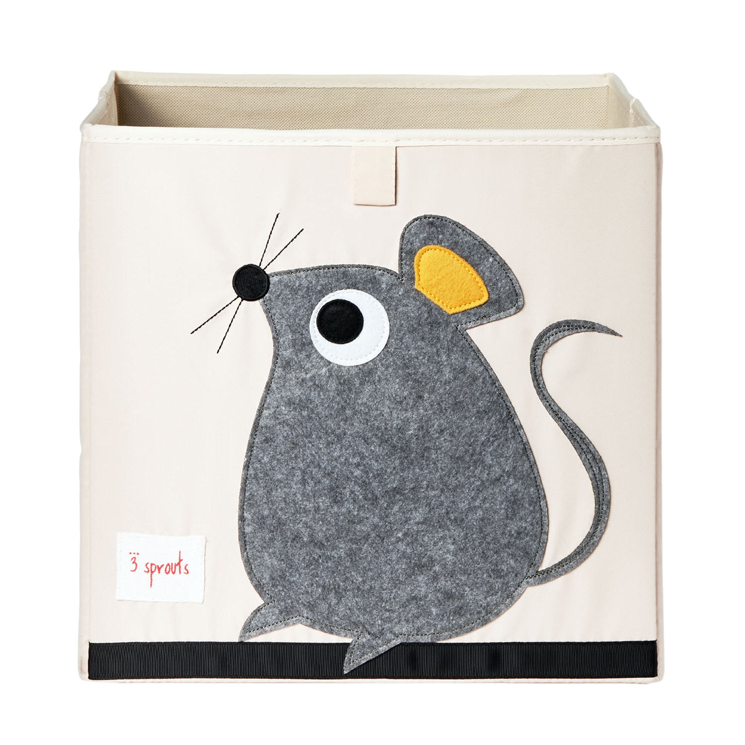 3 Sprouts Toy Storage Cube with mouse design keeps toys tidy and accessible