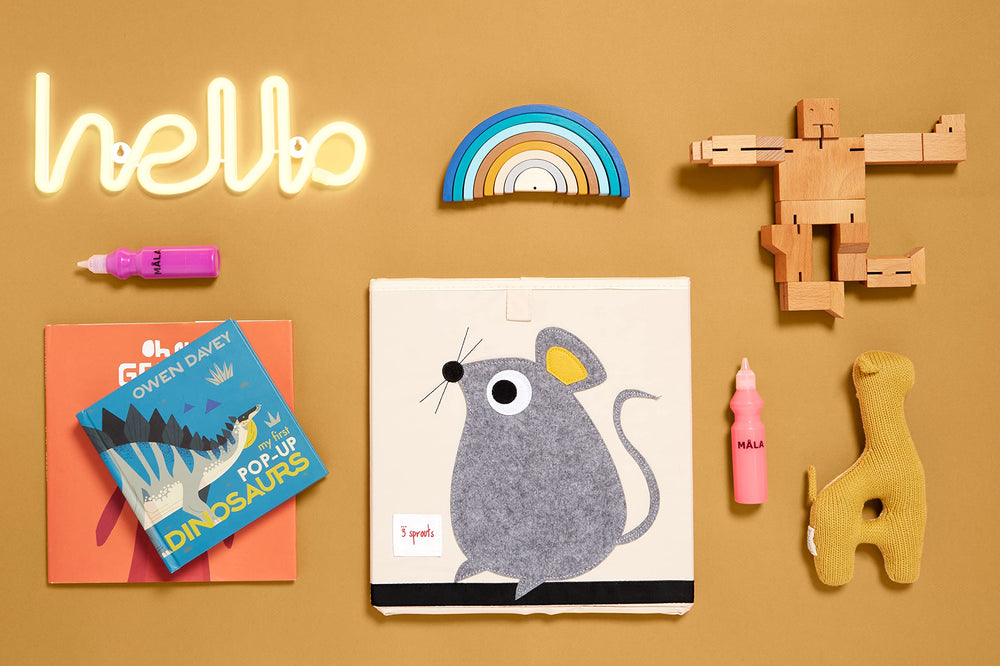 3 Sprouts nursery setup uses this cube for toys and clothing