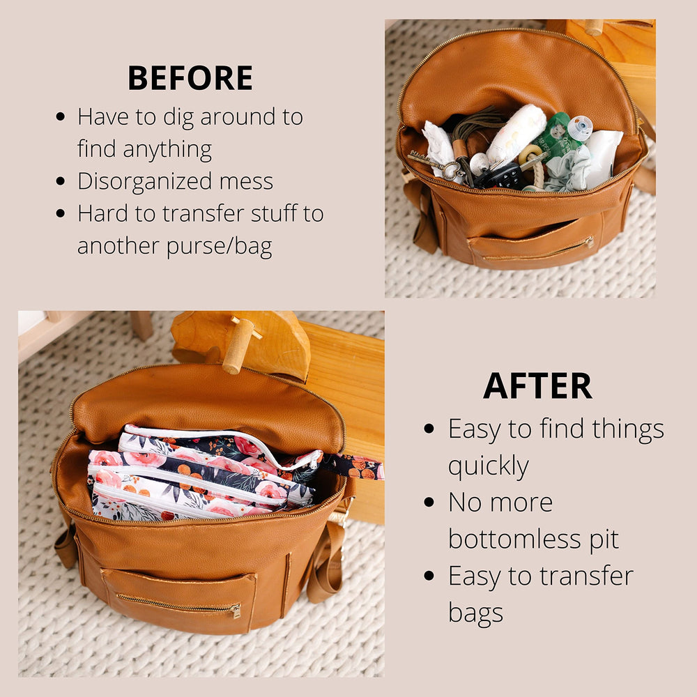 Three Sweet Peas Co clear diaper bag pouch small ideal for pacifiers and small items