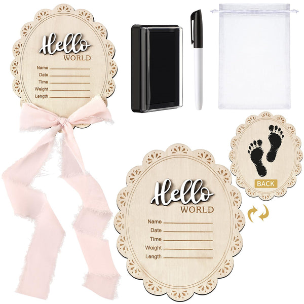 Threehoney Baby Announcement Sign front view for cherished newborn memories.