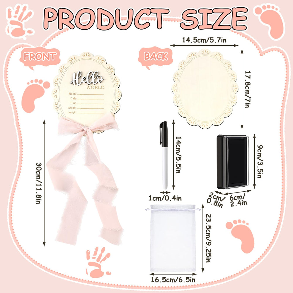 Threehoney Baby Announcement Sign name and birth info area ready for details.