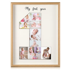 Threehoney baby first year photo frame 12x16 displaying twelve monthly milestones