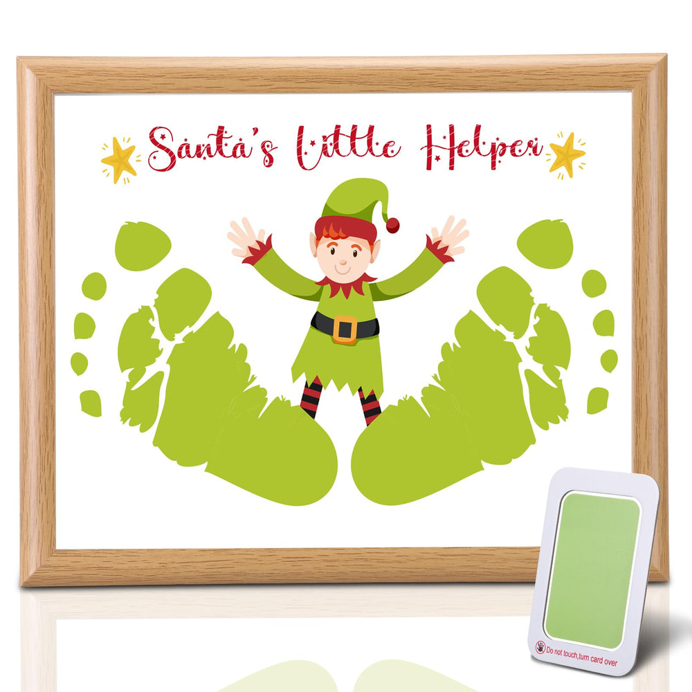 Threehoney Baby's First Christmas footprint frame ready for keepsake art