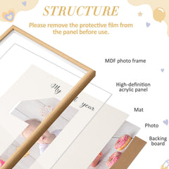 Threehoney durable wooden frame for baby photos complements nursery decor