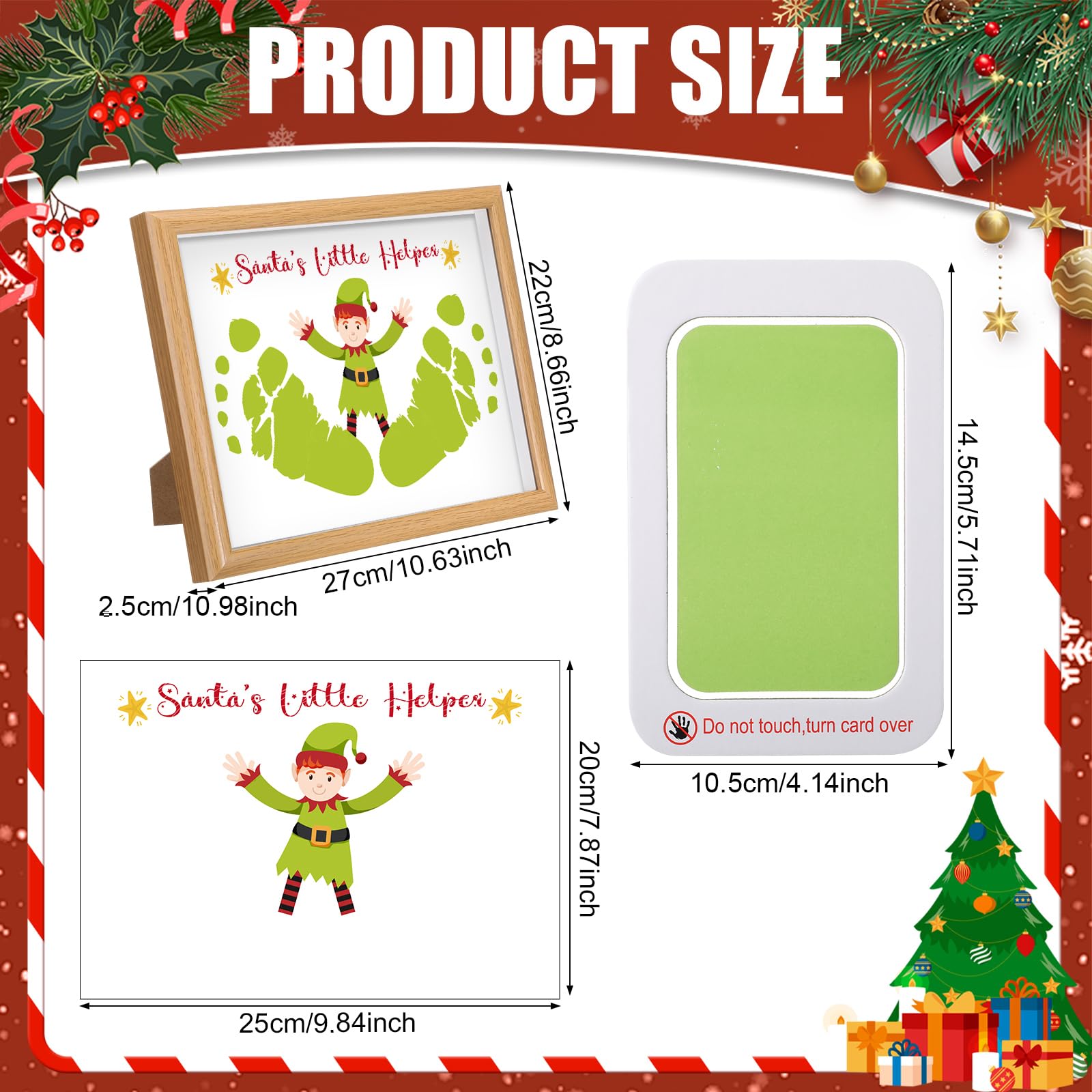Threehoney green ink pad and festive card enabling vivid footprints