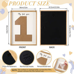 Threehoney milestone display wooden frame neatly stores baby's yearly photos