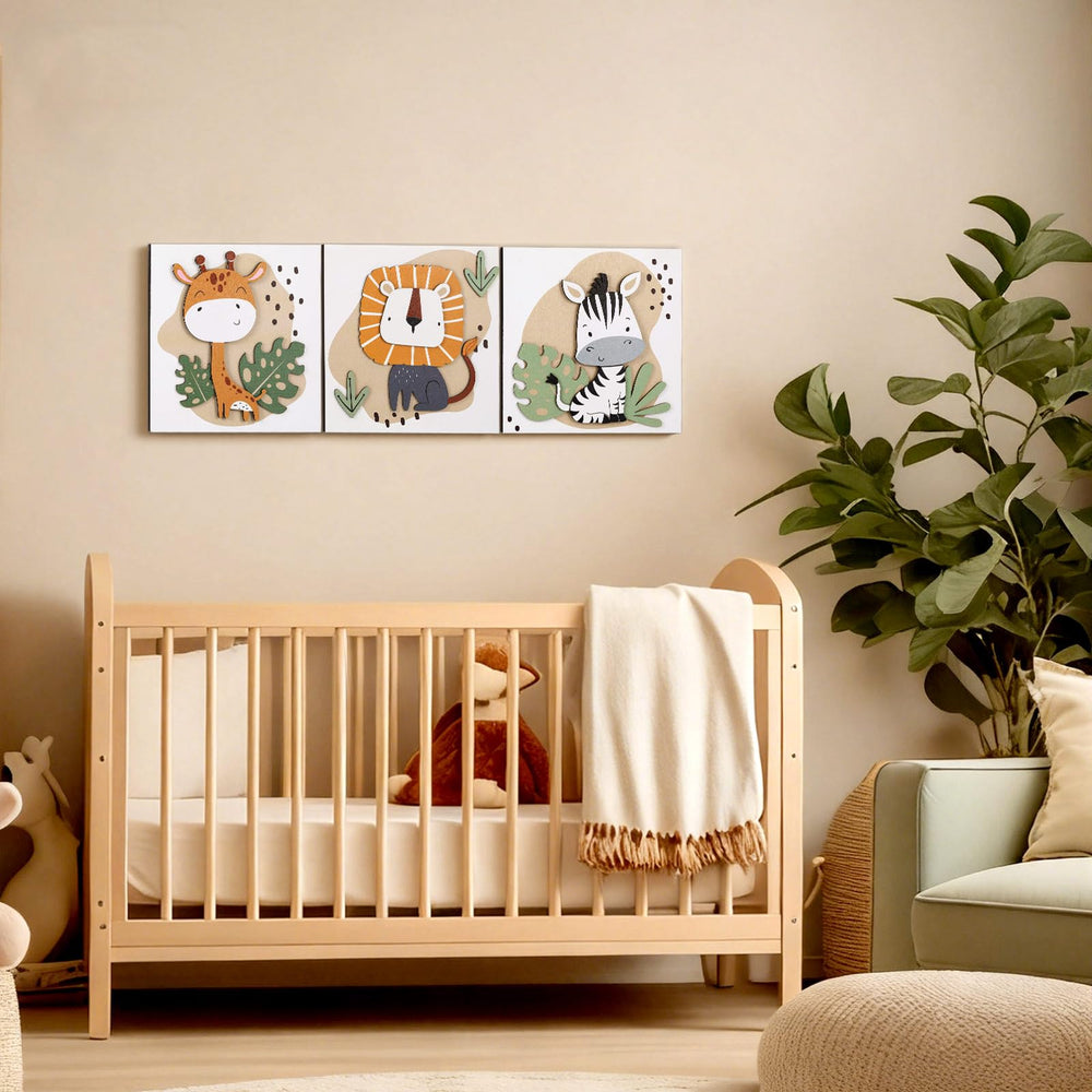 Threehoney safari wall decor hooks enable easy hanging and display.