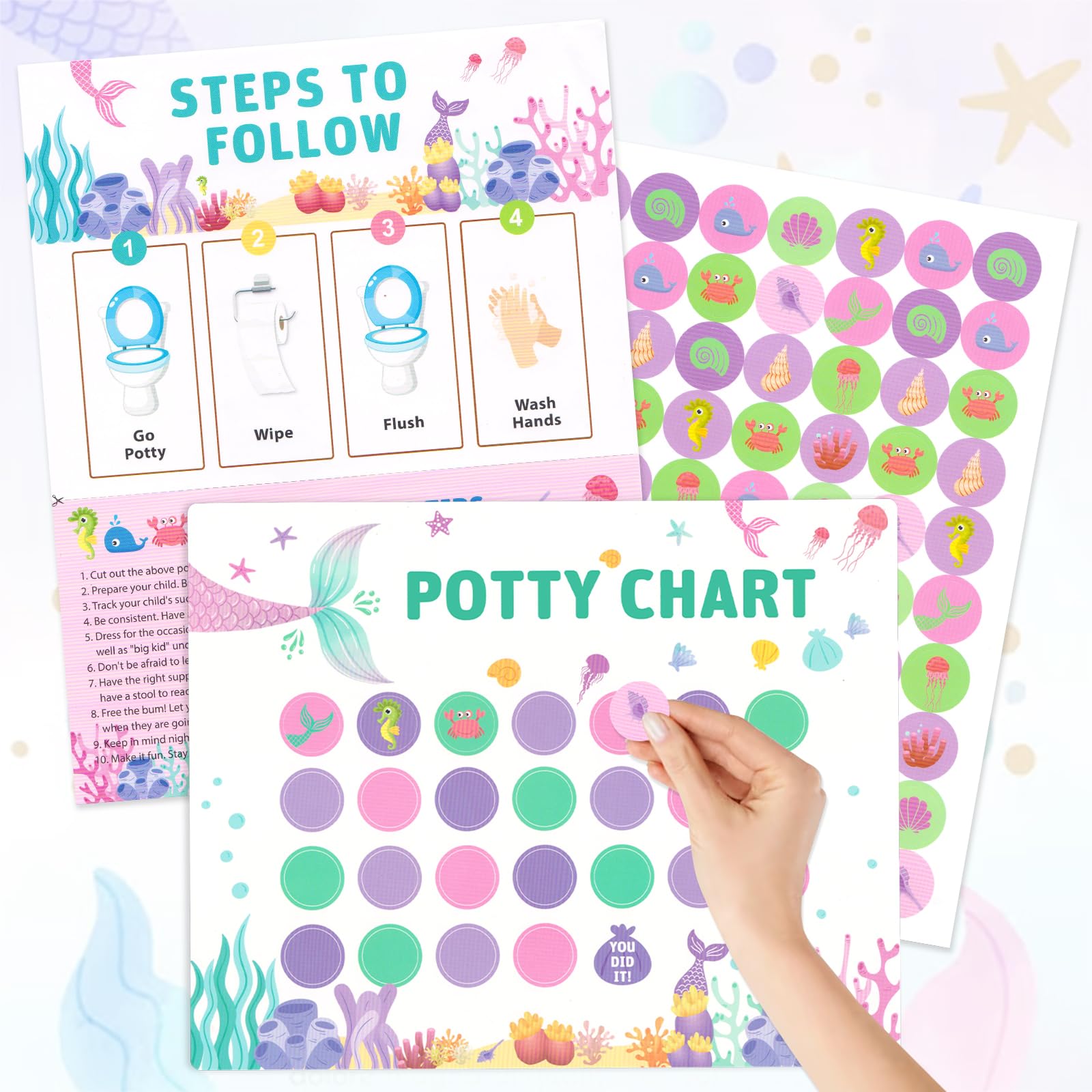 Gift ready Mermaid potty training kit from Threetols