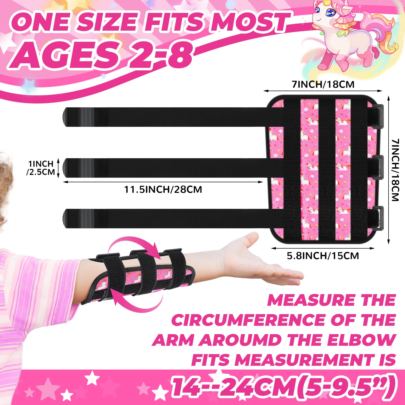 Threlaco elbow immobilizer with adjustable straps for comfortable wear