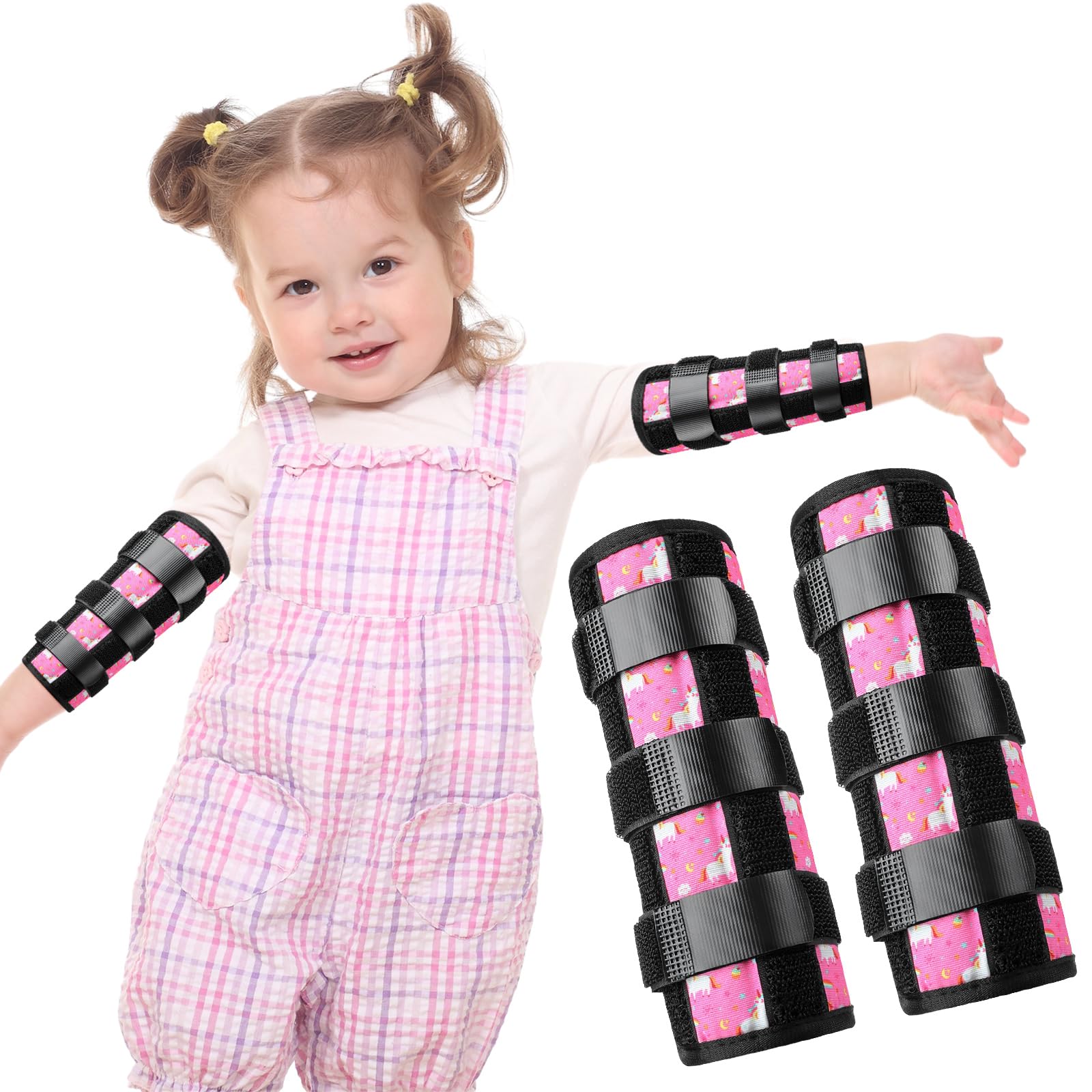 Threlaco Unicorn Thumb Sucking Guard two-pack on a child to reduce thumb-sucking