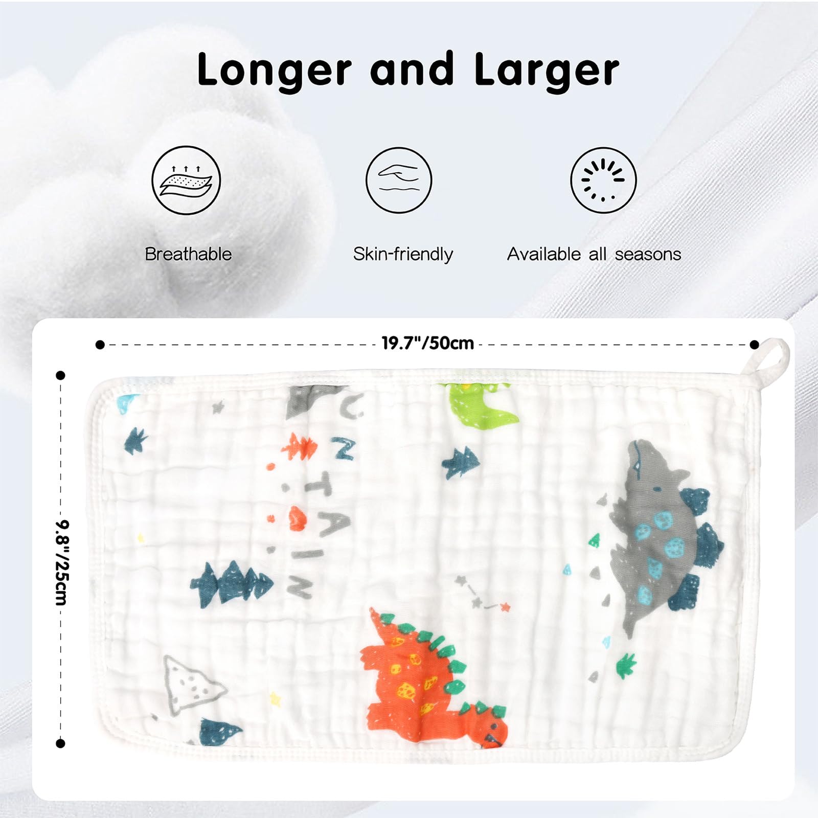 THSAM Muslin Burp Cloths are reusable wipes and more for versatile baby care.