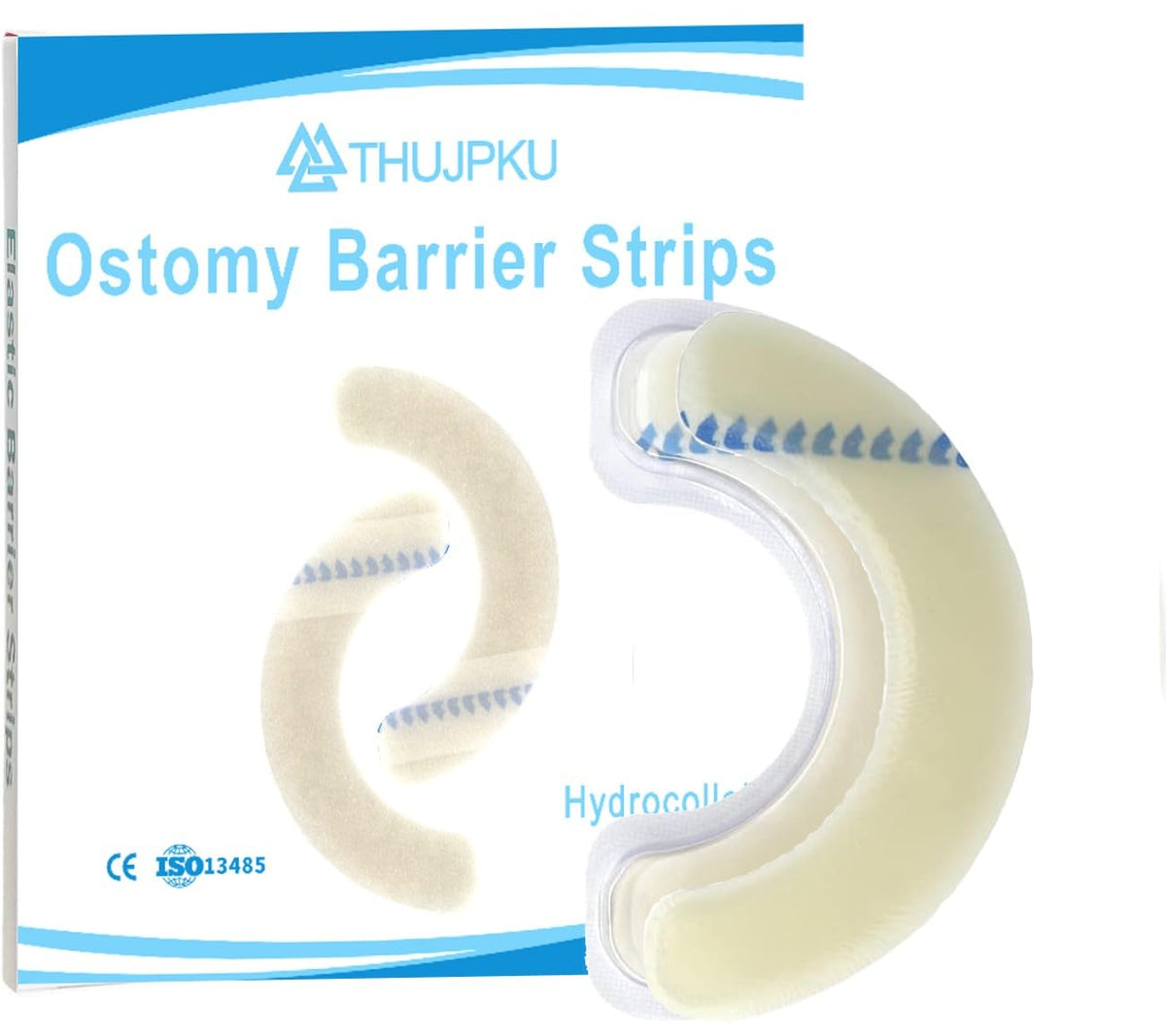 THUJPKU ostomy barrier strip around the stoma for a skin-friendly seal.
