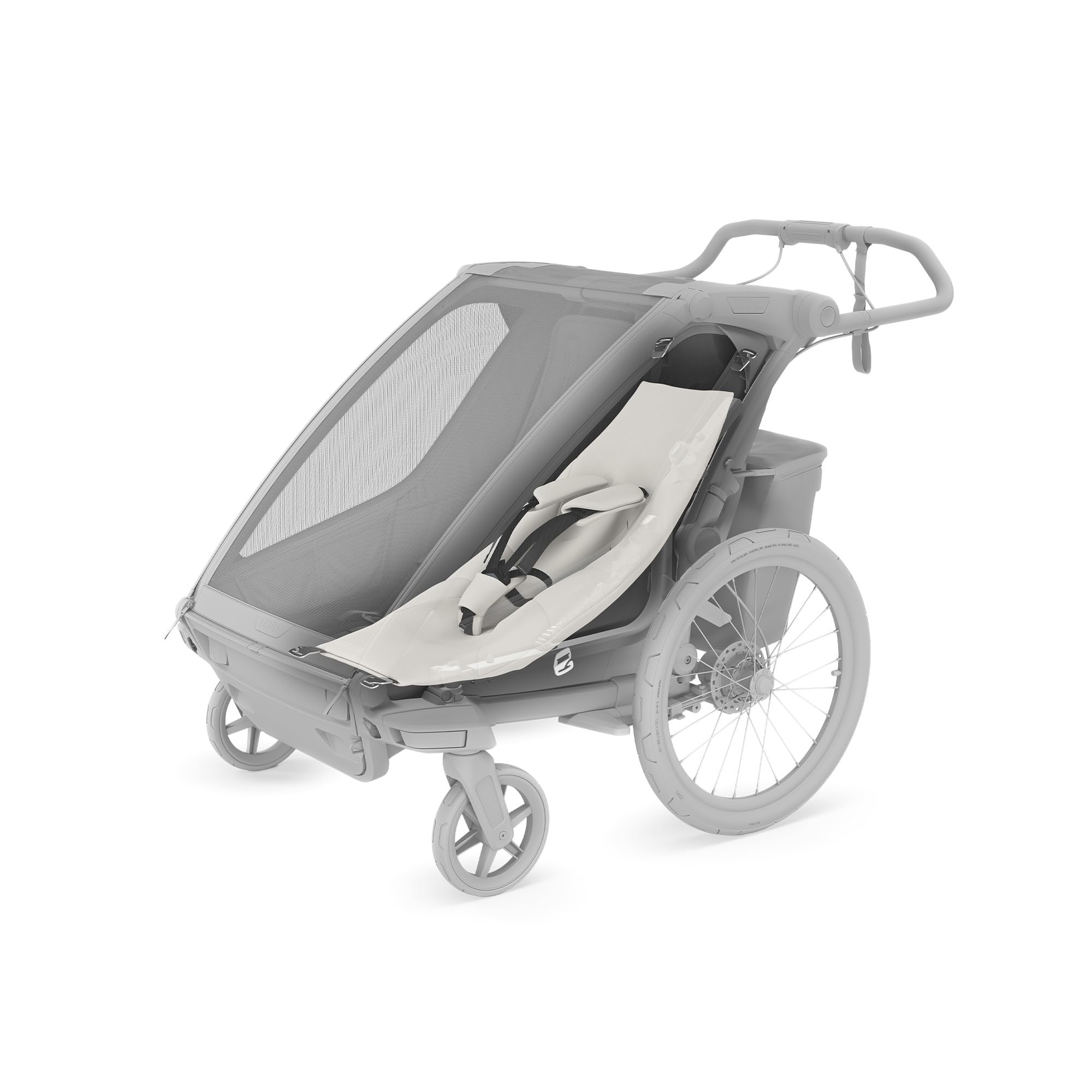 Thule Chariot Infant Sling illustrates lateral support for tiny riders