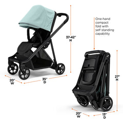 Thule Shine City Stroller extended canopy provides UPF50+ sun protection.
