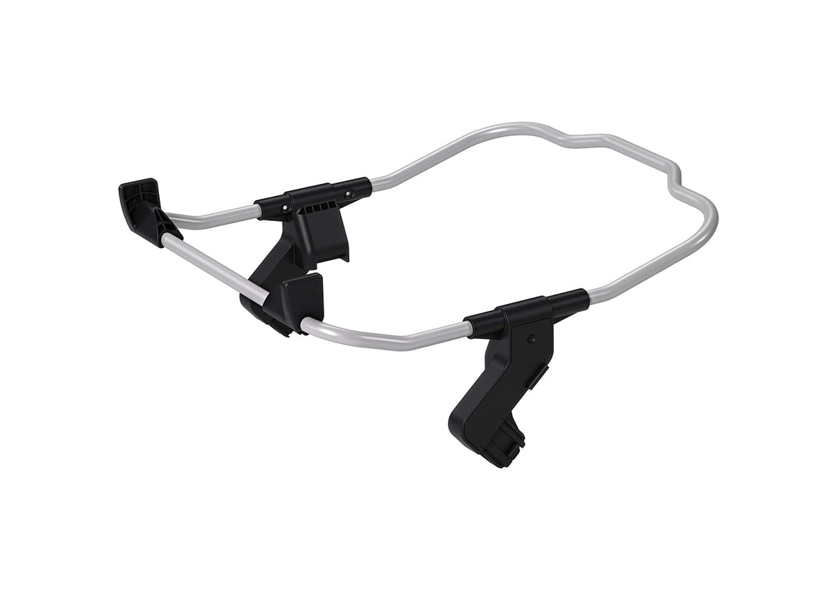 Thule Spring Chicco car-seat adapter on stroller enables quick, secure transitions.