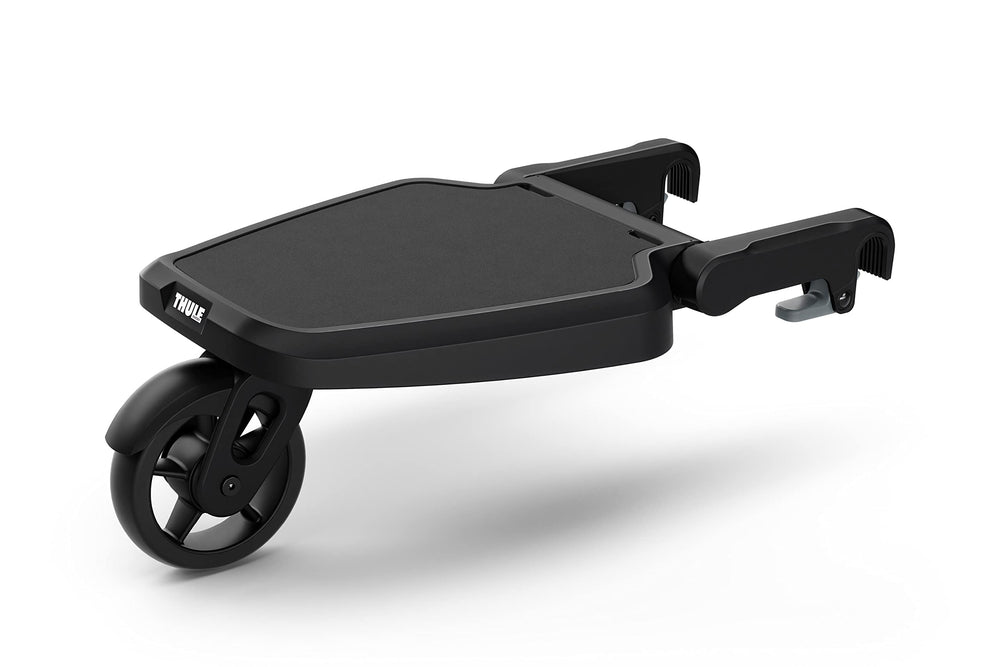 Thule Stroller Rider Board anti-slip top keeps kids secure.