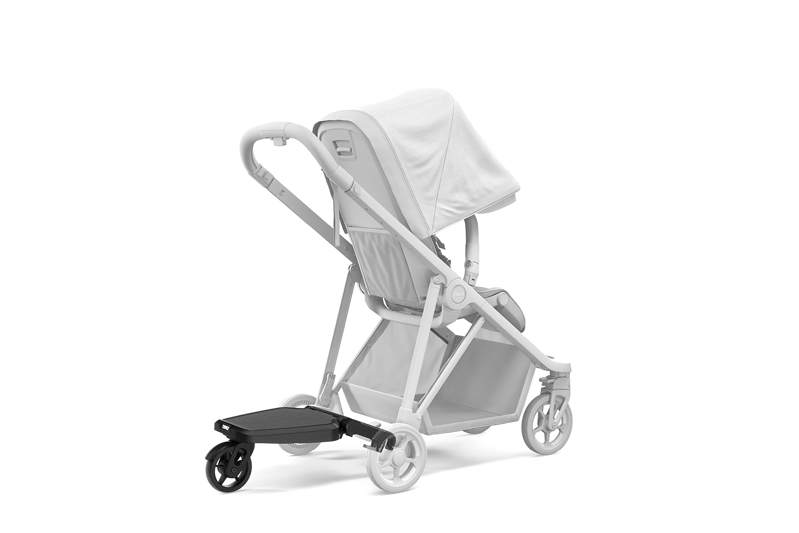 Thule Rider Board is compatible with Spring, Shine, and Sleek strollers.