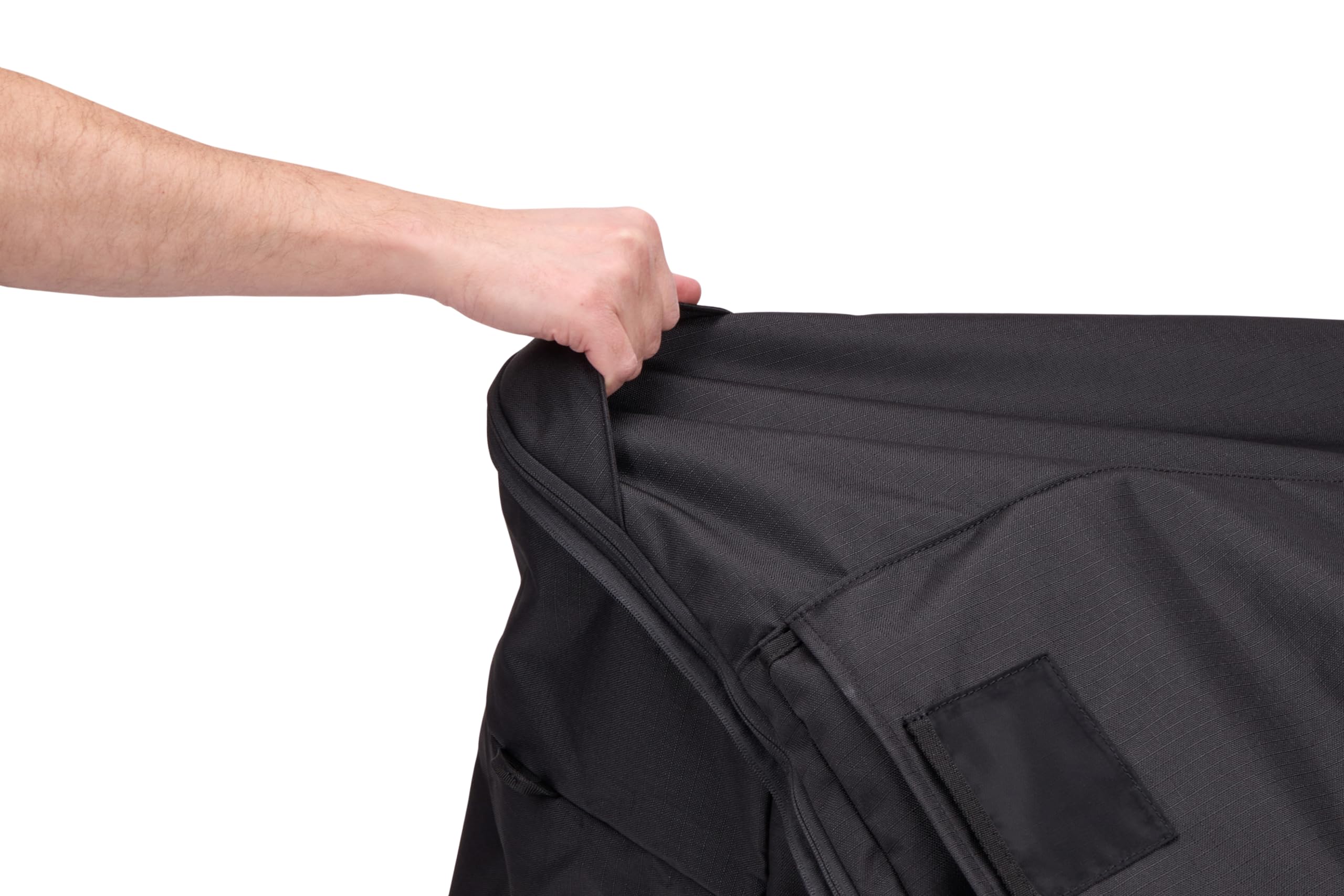 Thule Stroller Travel Bag folds into a compact pouch when not in use