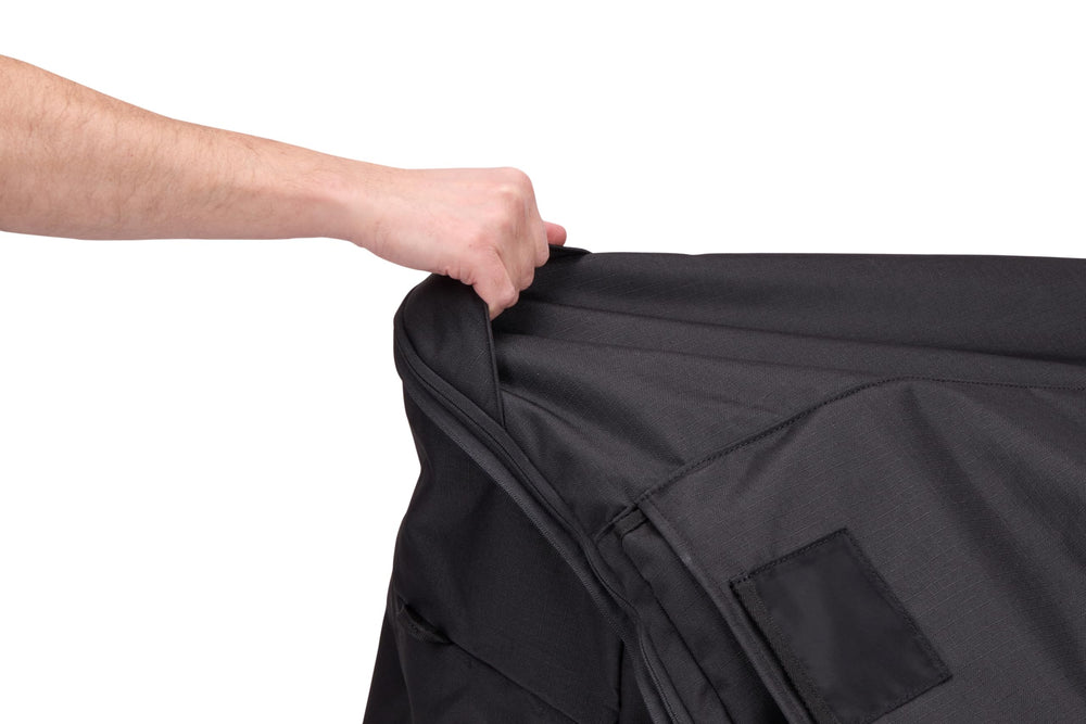 Thule Stroller Travel Bag folds into a compact pouch when not in use