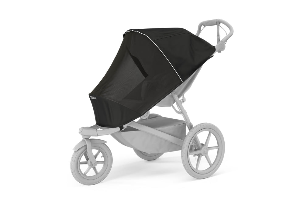Thule Urban Glide 3 mesh cover back view protects against wind and debris during outings