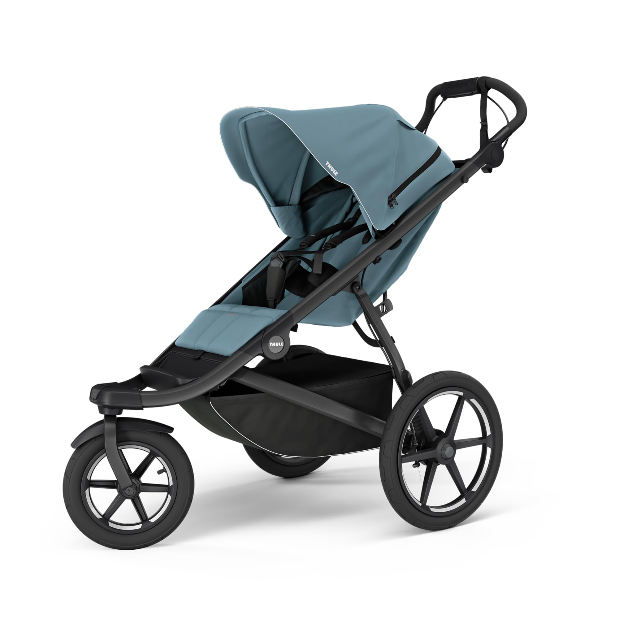 Thule Urban Glide 3 stroller wheels and suspension for a smooth ride outdoors.