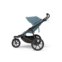 Suspension with air-filled tires cushions bumps for calmer rides.