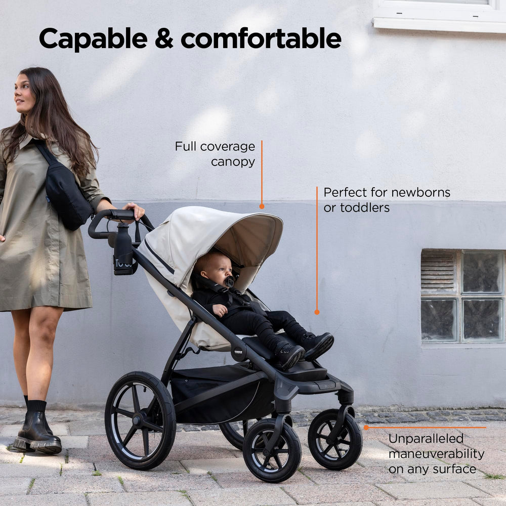 Thule Urban Glide 4-Wheel with 16-inch wheels for a smooth ride.