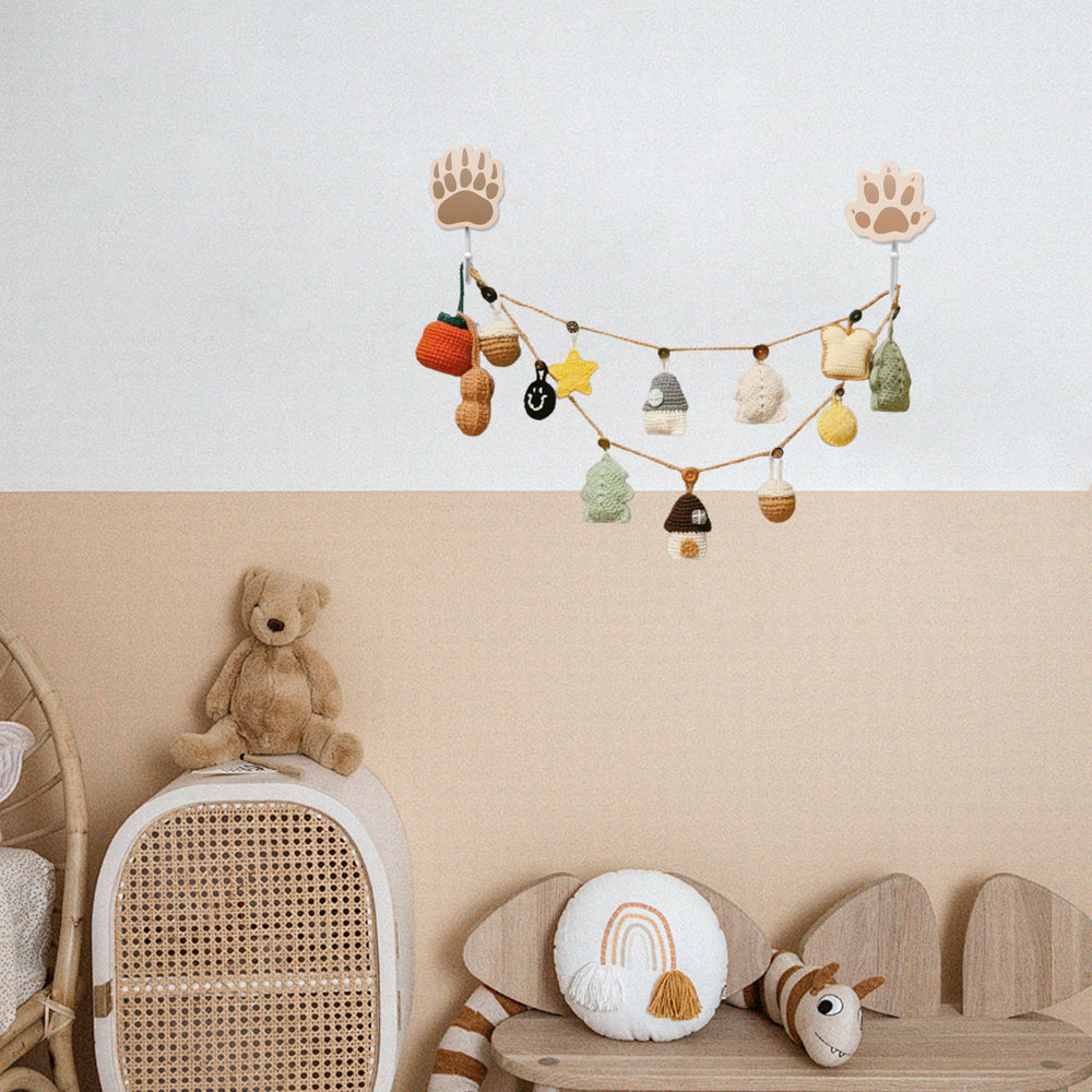 Thungeek children's room interior with woodland-themed hooks and storage.