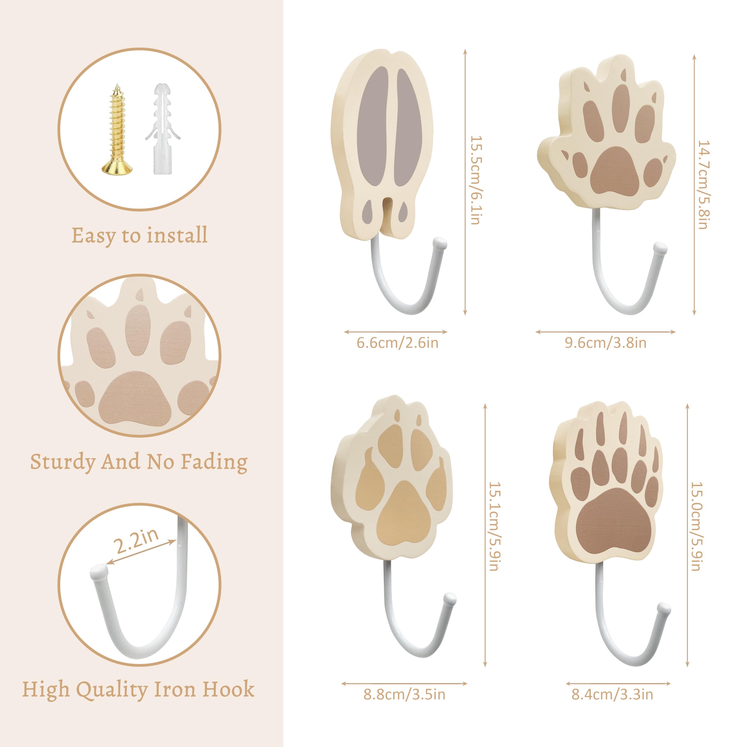 Thungeek deer tracks hook installs by the door for easy access.