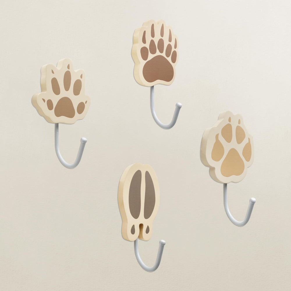 Thungeek fox tracks hook on wall for playful nursery organization.
