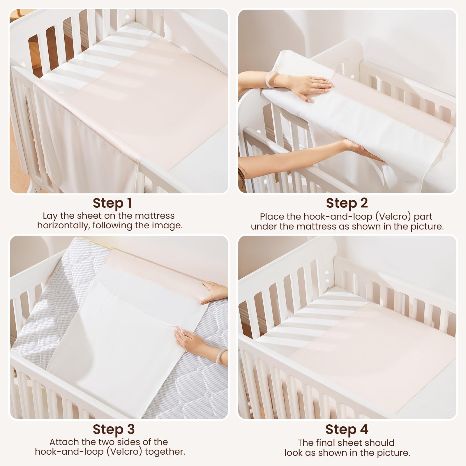 THXSILK bassinet edge seal demonstrates secure wrap for bassinet mattresses