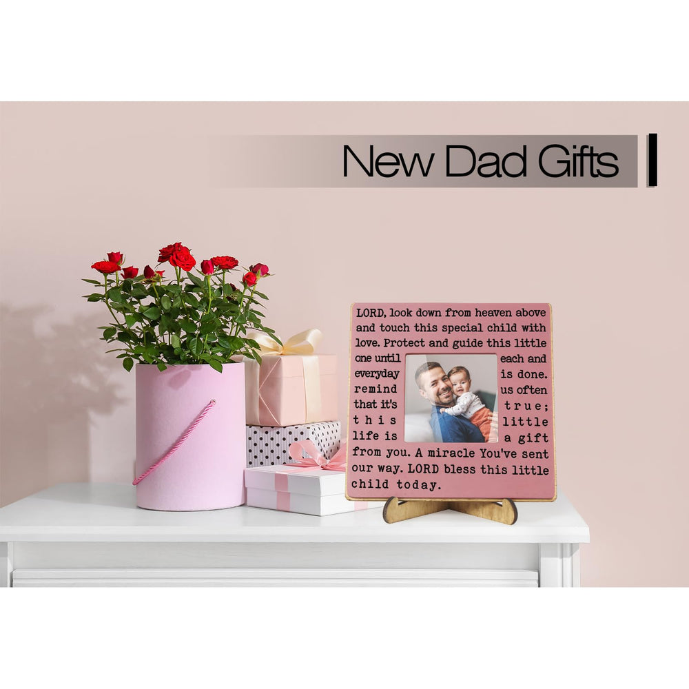 THYGIFTREE bedside table display frame with baby photo.