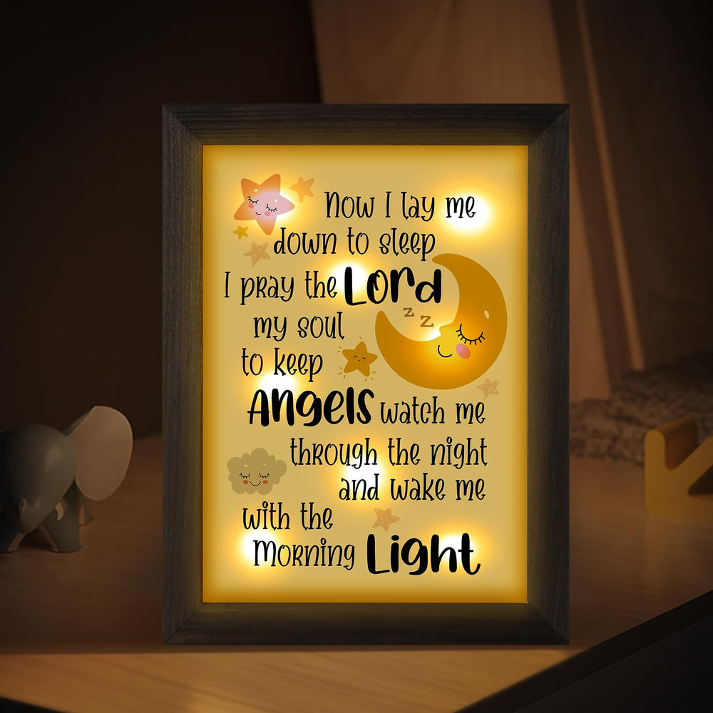 THYGIFTREE nursery light frame offers soft illumination for bedtime routines.
