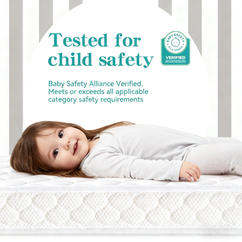 Tiankehan mattress measures 52 by 27.6 inches to fit standard cribs.