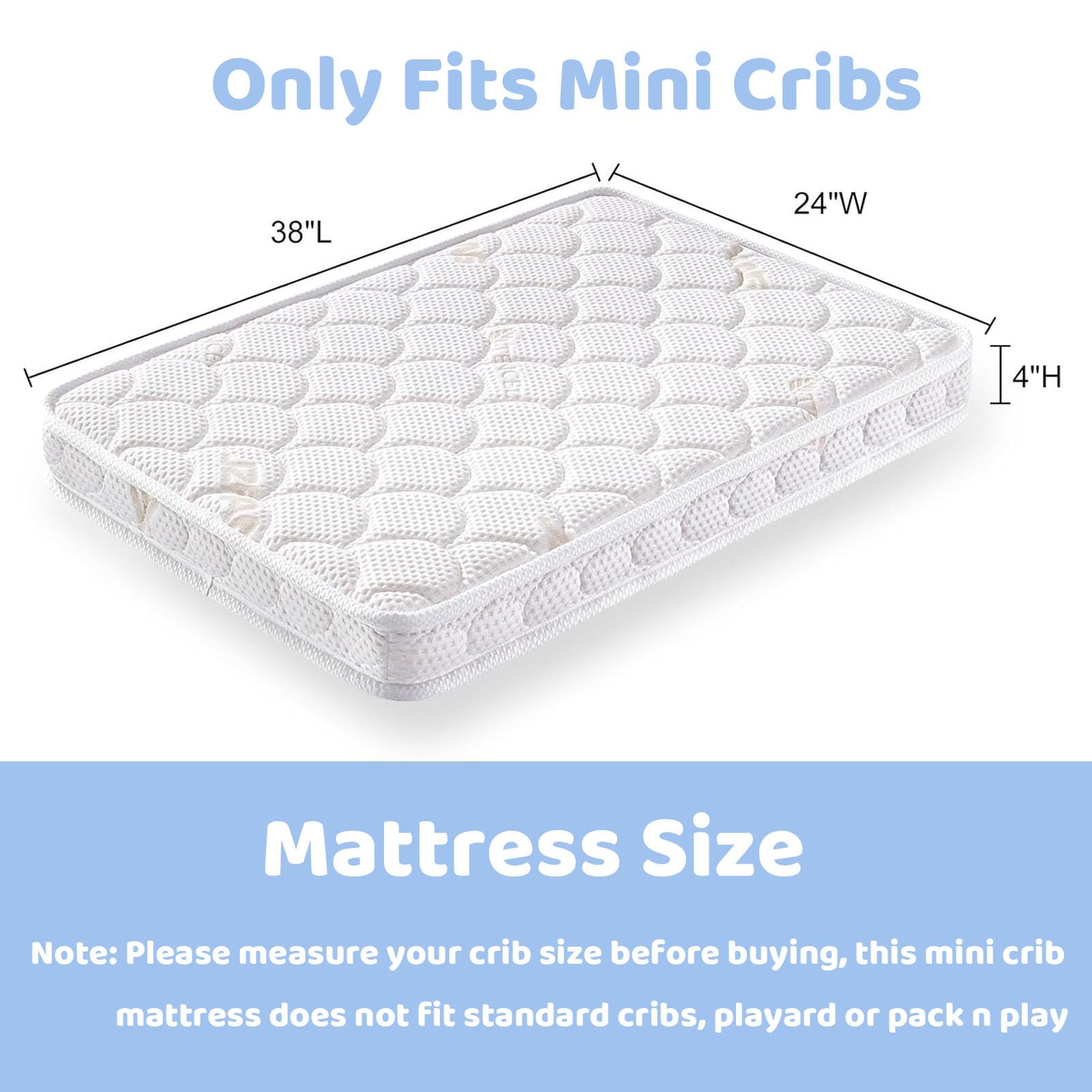 Tiankehan mini crib mattress offers firm support for safe sleep