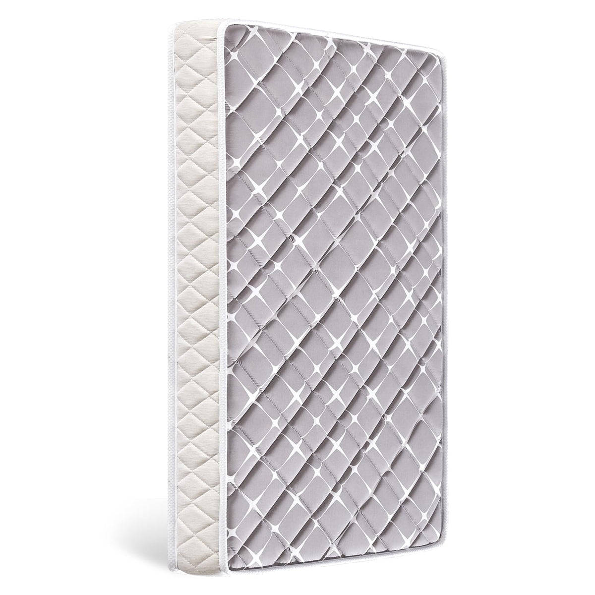 Tiankehan premium dual-sided crib mattress shows two sleeping surfaces for growing babies.