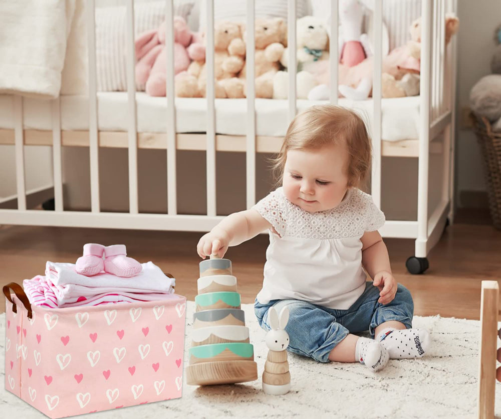 TIBAOLOVER kids toy storage bin keeps playroom organized and portable