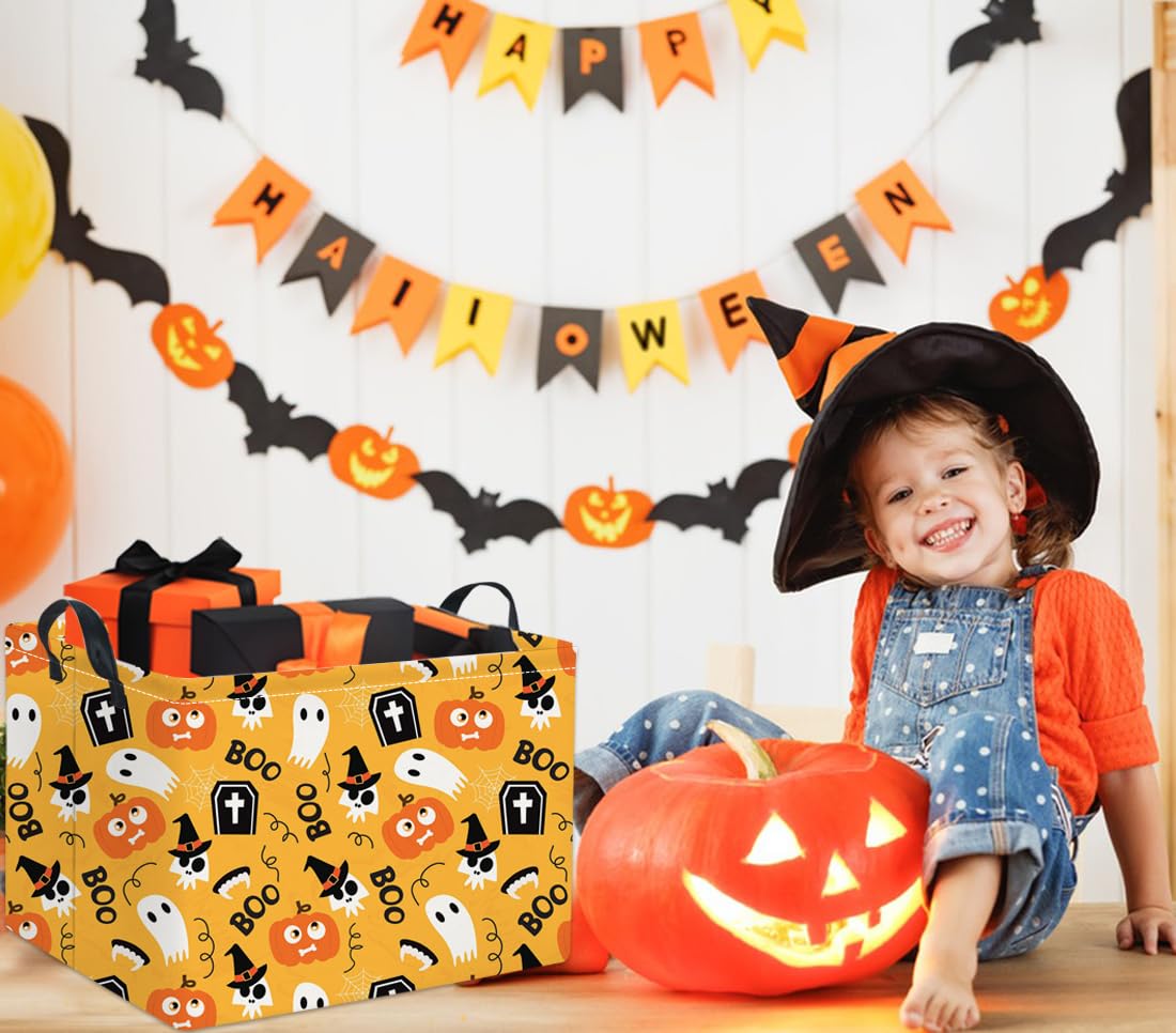 TIBAOLOVER pumpkin storage bin for organizing toys and clothes in style.