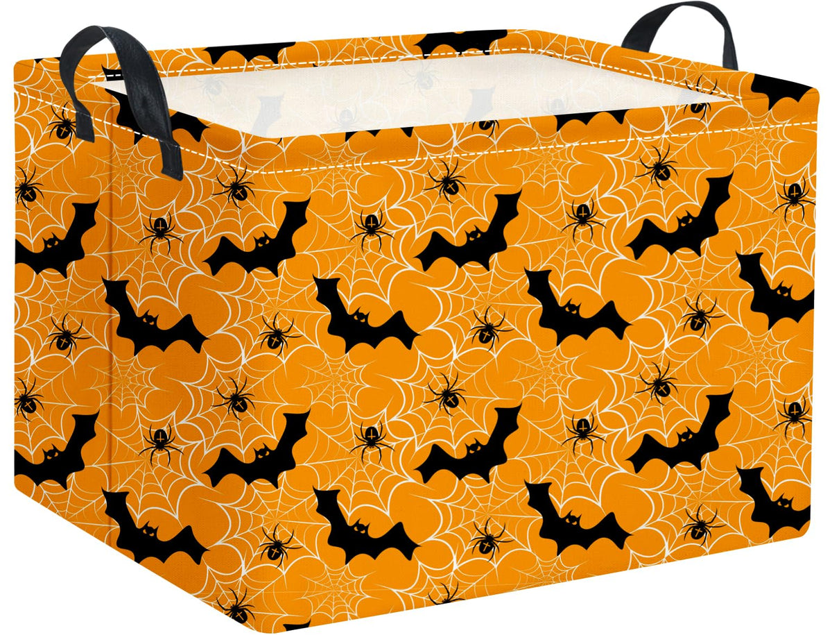 TIBAOLOVER rectangular storage basket with spider web design for toy organization