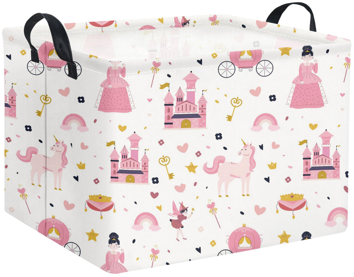 TIBAOLOVER rectangular kids storage basket with handles for easy transport and organization.
