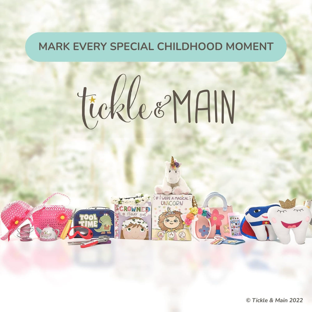 Tickle & Main bath time scene with towel and toys invites bonding