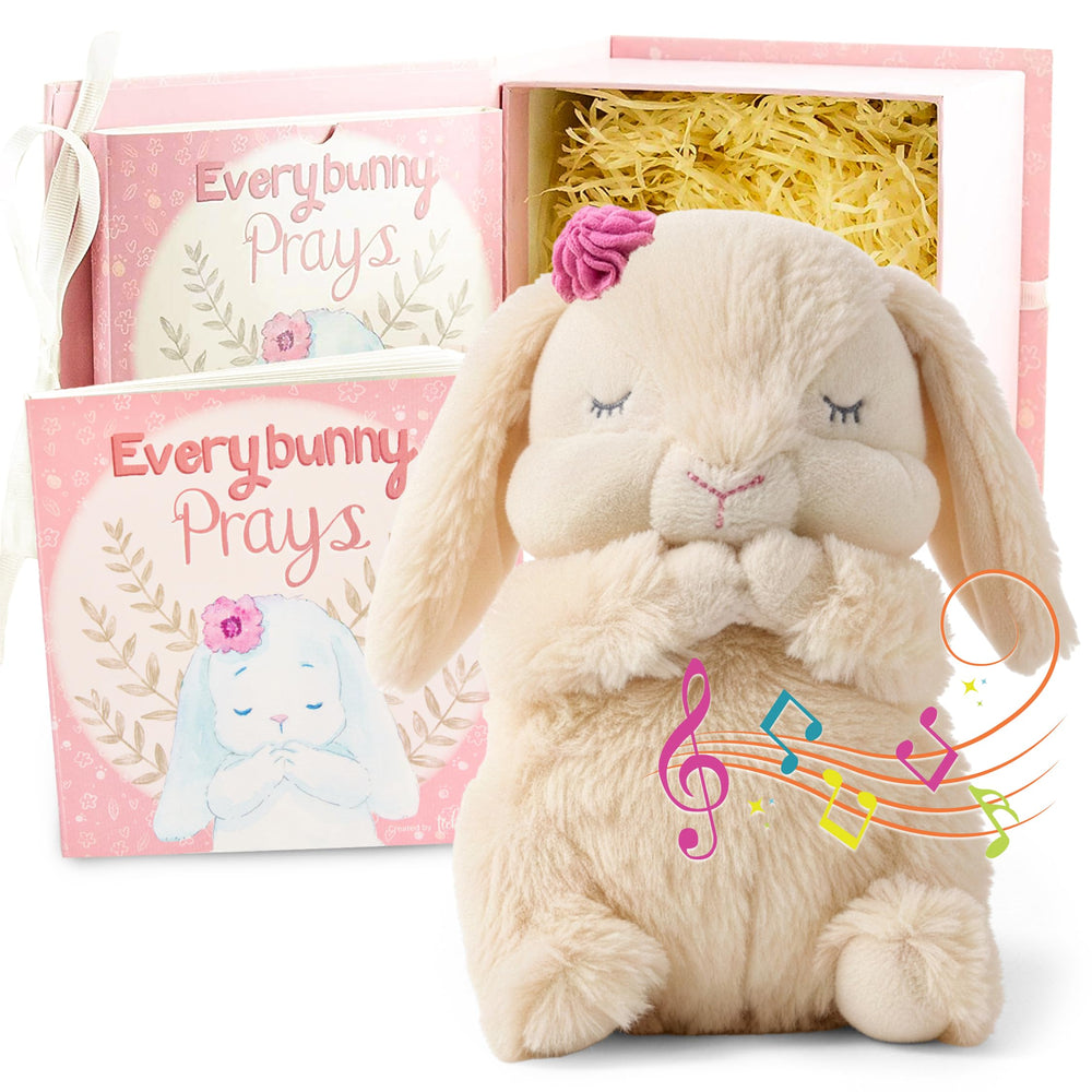 Tickle & Main Everybunny Prays plush bunny recites a bedtime prayer.