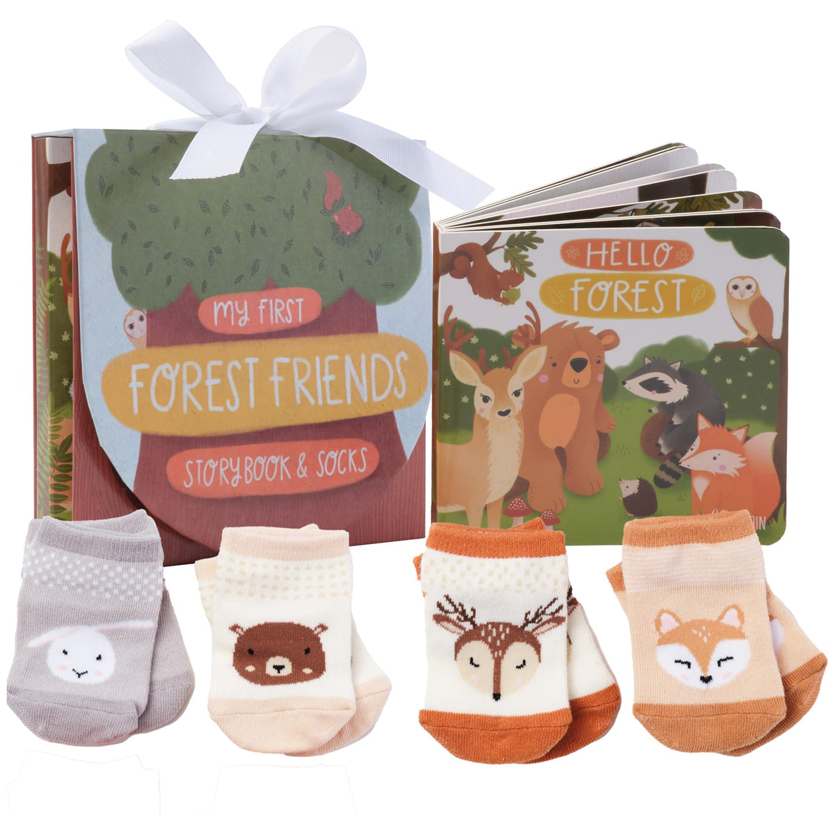 Tickle and Main Hello Forest board book with vivid forest scenes to spark curiosity.