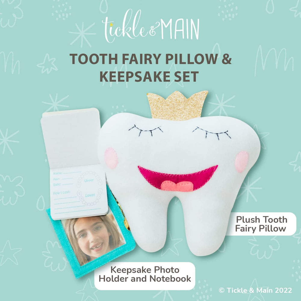Tickle & Main pillow pocket shown for notes and small treasures.