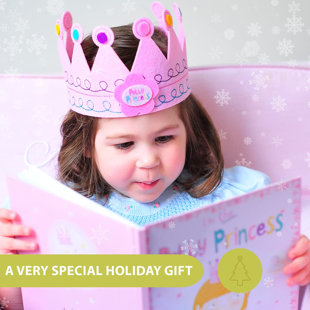 Tickle & Main hand-stitched felt crown adds a royal milestone moment.